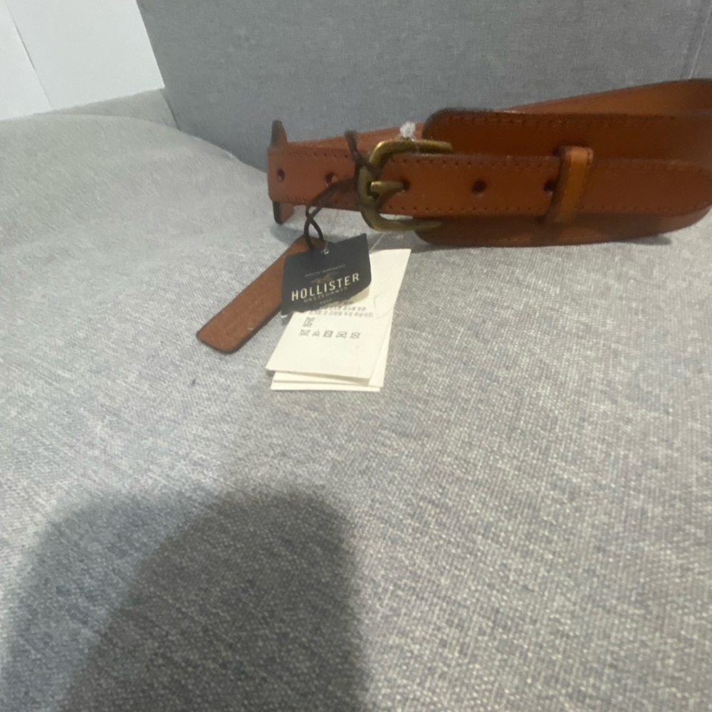 Hollister Brown Leather Waist Belt with Brass Buckle - Picture 9 of 9